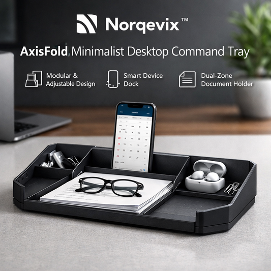 Norqevix™ AxisFold Minimalist Desktop Command Tray