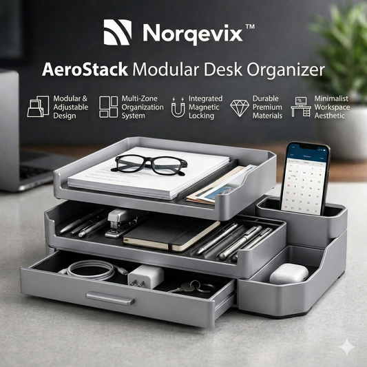 Norqevix™ AeroStack Modular Desk Organizer